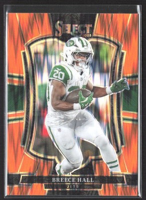 2025 Panini Select #175 Breece Hall Orange Prizm Shock #/399