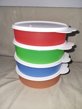 NOS Tupperware  Wonder Bowls  Set of 4 Vintage Bowls with Lids. NEW 