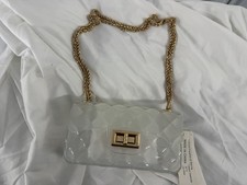 Le Miel Clear Shoulder Bag Quilted Chain Strap Gold Hardware for Women