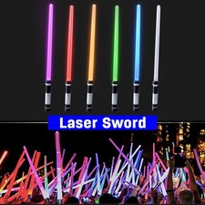 2PC Lightsaber Light Up Laser Sword 7 Colors Flexible Toy for Kids Cosplay Gifts