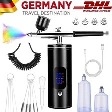 Tragbares Airbrush Set Spritzpistole mit Kompressor Mini Kabellose Air Brush DHL