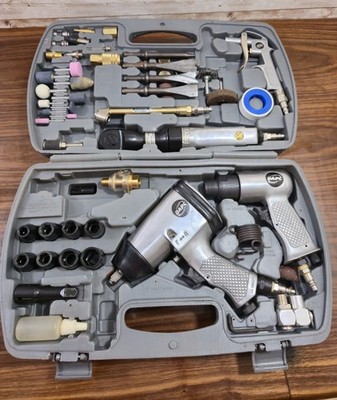 DAPC DeVilbiss Air Tool Kit Power Impact Wrench, Air Ratchet + Accessories