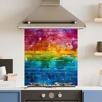 Premium Various Sizes Pride Brick 6mm Glass Toughened Kitchen Splashback
