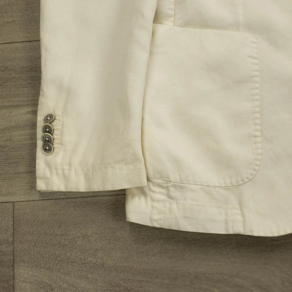Boggi Milano Blazer Men 36 EU 46 Antique White Lyocell Linen Cotton Unstructured - Image 4 of 4