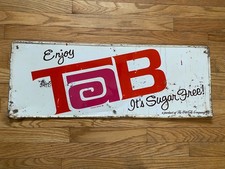 ENJOY TAB SODA SIGN - THE COCA COLA COMPANY - 32" x 12" - ORIGINAL