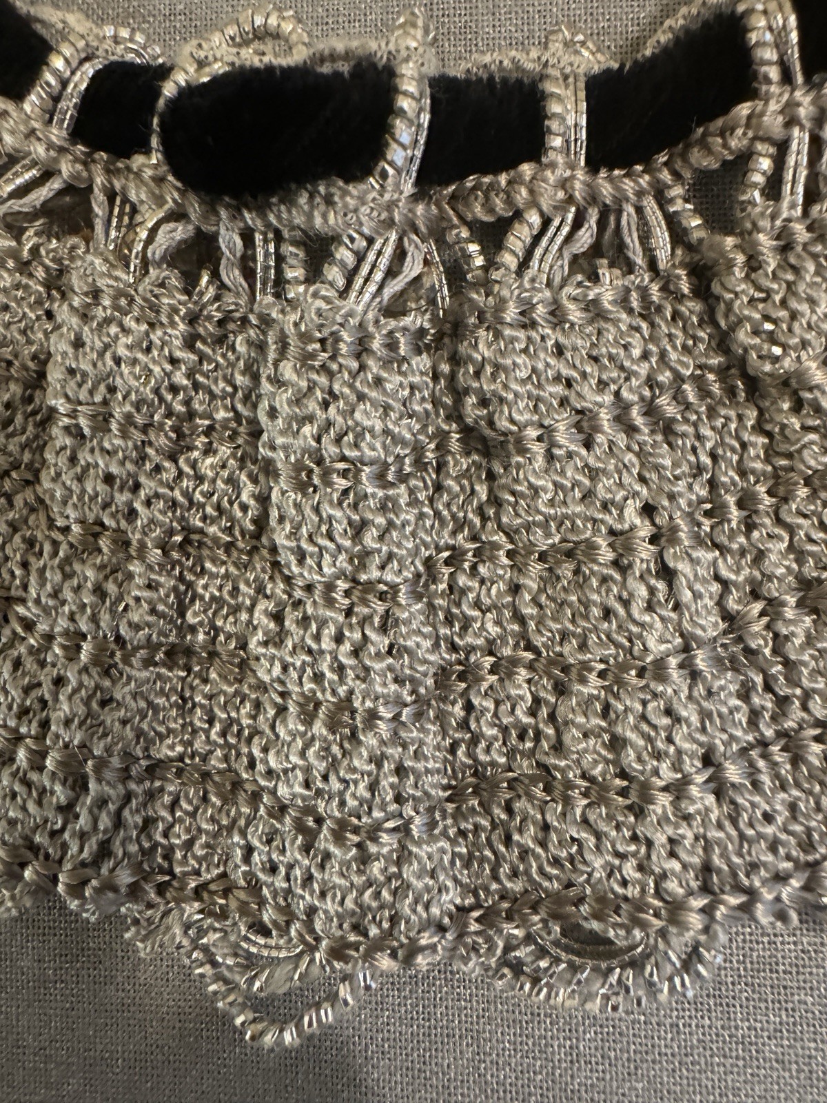 Vintage Sequin Statement Collar Neckpiece Silver … - image 11