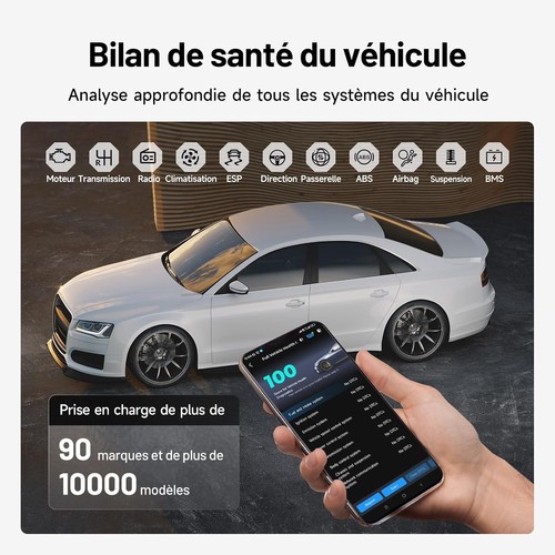Scanner OBD2 Diagnostic Auto TOPDON Carpal-A Bluetooth Tous Systèmes - Photo 1/10