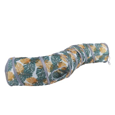 Cat S Tunnel Tube Wild Leaf Print Dicker Zusammenklappbarer Tragbarer Littl AL