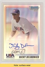 2010 Bowman Chrome USA Stars Refractor /199 Nick Delmonico Nicky Auto READ a0s