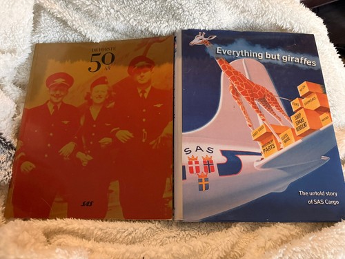 Scandinavian Airlines SAS Everything Giraffes HC  50th Anniv Employee + Letter