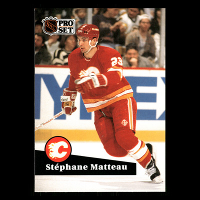 Stephane Matteau #27 1991-92 Pro Set French Calgary Flames Hockey Card NHL