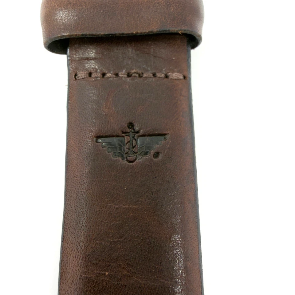 Cinturón de cuero de vaca de grano completo Dockers marrón talla 36 hecho a mano EE. UU. - USADO Foto 3 de 4