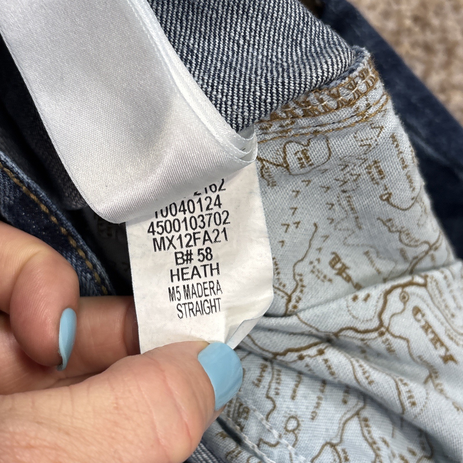 Ariat Denim M5 Jeans Straight Fit Straight Leg Mens 40x32 Heath Wash Fits 39x31 - View 7