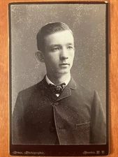 Dapper Teen Boy Young Man Cabinet Card Antique Photo Dundee NY New York