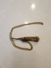 Brass & Copper Boatswain Whistle - Bosun Call Pipe - Nautical Necklace Pendant