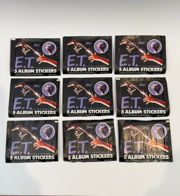 E.T.  Topps UK - Sticker Pack - Sealed X9 Packs 1982  (Not Panini)