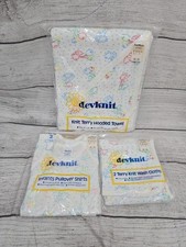 VTG Devknit Infant Terry Knot Wash Clothes,hooded Towel, Pullover Shirts