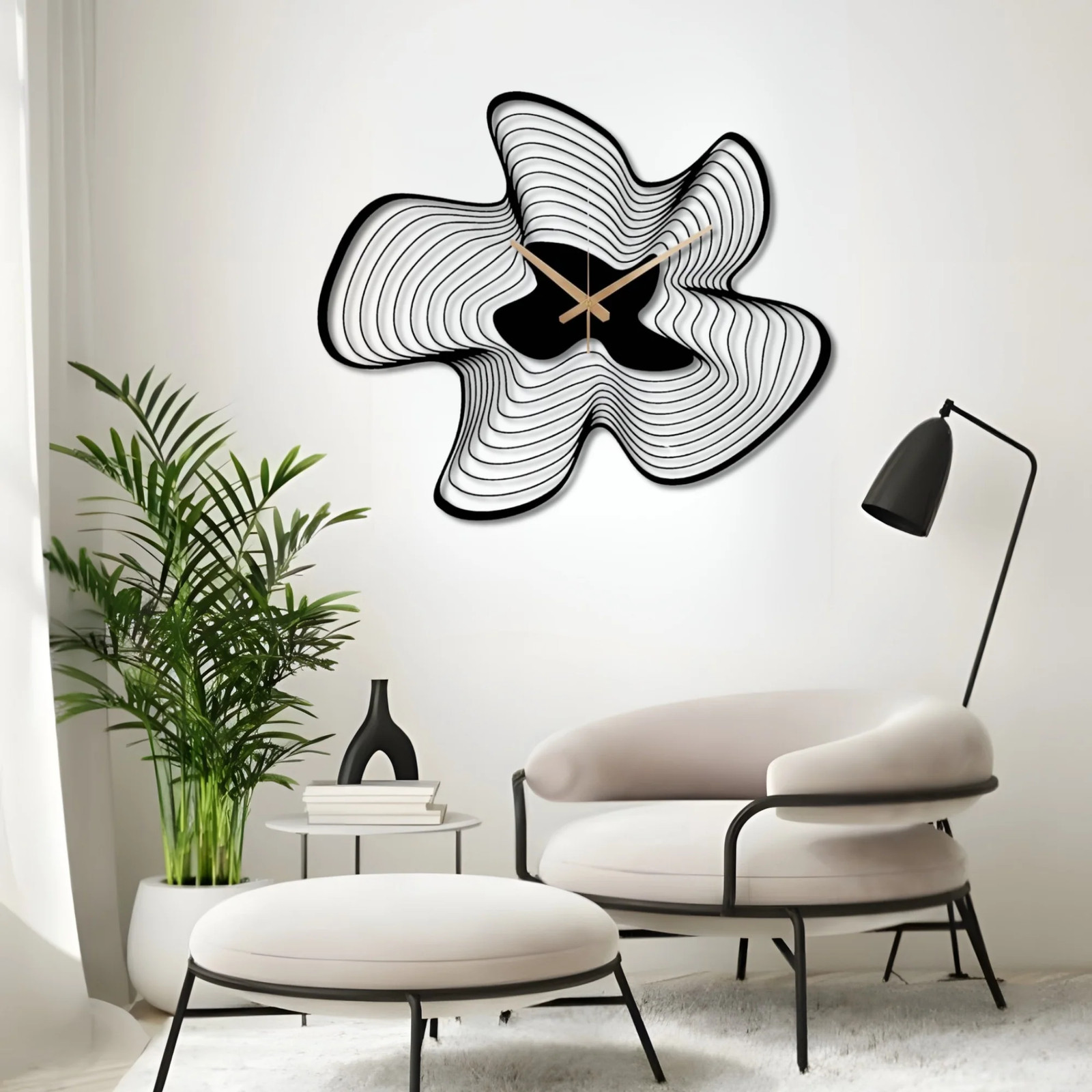 Decorivie - Spiral Metal Wall Clock Industrial Modern Wall Decor