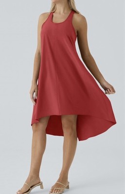 Halara Airy Racerback Cool Touch flare Yoga Active Dress Red 2X A006693