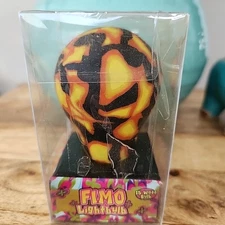 Vtg Fimo Lightbulb By Groovy Stuff Millefiori Print 120V 15 Watt black yellow