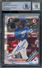 Orelvis Martinez Gem Mint 10 Beckett BAS Signed 2019 Bowman Prospects Rookie Aut