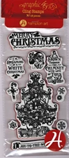 Graphic45  ST. NICHOLAS #2 (10pc) CLING STAMPS scrapbooks cards