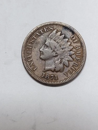 1871 Indian Head Cent Almost a fine See description