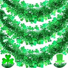 3 Pack Total 49.2 Ft St.Patrick's Day Tinsel Garlands Decorations DIY Shamrocks