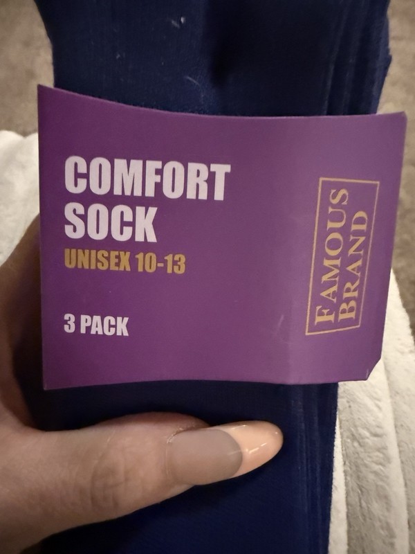 Men’s Three Pack Unisex Socks Size 10-13 Famous Brand With Lycra Navy Blue