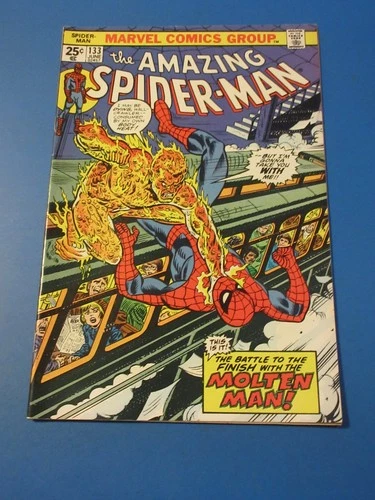 Amazing Spider-man #133 Bronze age Molten Man VF Beauty Wow