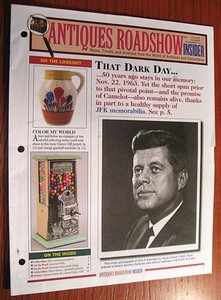 Antiques Roadshow Insider November 2013 ~ JFK ~ John F. Kennedy Memorabilia