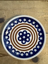 Boleslawiec Polish Pottery Americana Stars and Stripes 7 1/2" Salad Plate