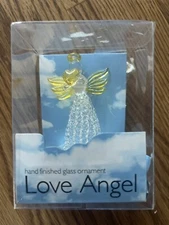 NEW Angels of Love Glass Ornament "Angel Holding Heart" in Box