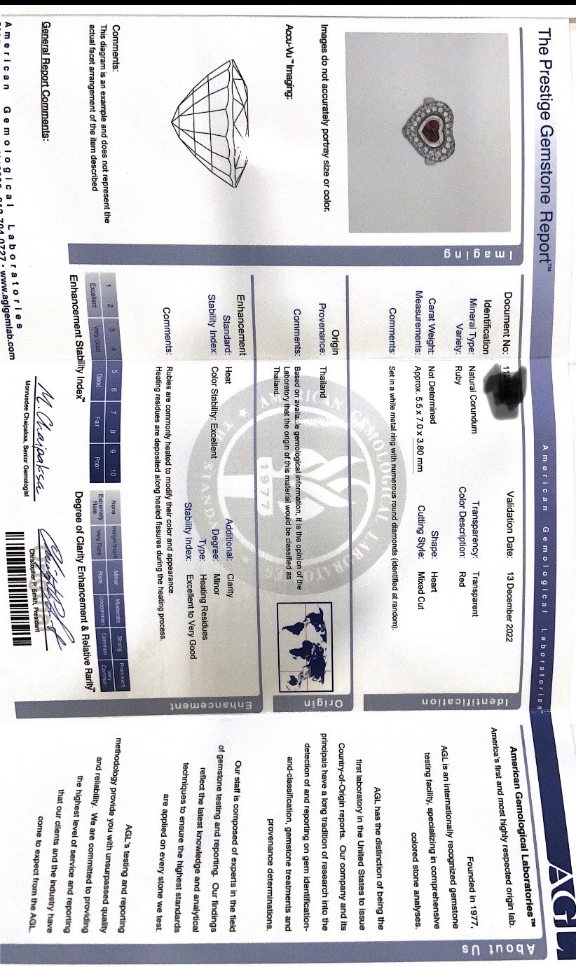 18KW Thai Ruby  Heart Shaped ring - image 6