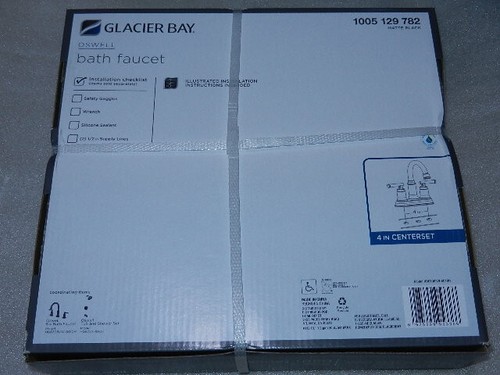 Nuevo grifo fregadero de baño Glacier Bay Oswell 4" conjunto central negro mate centro - Imagen 2 de 11