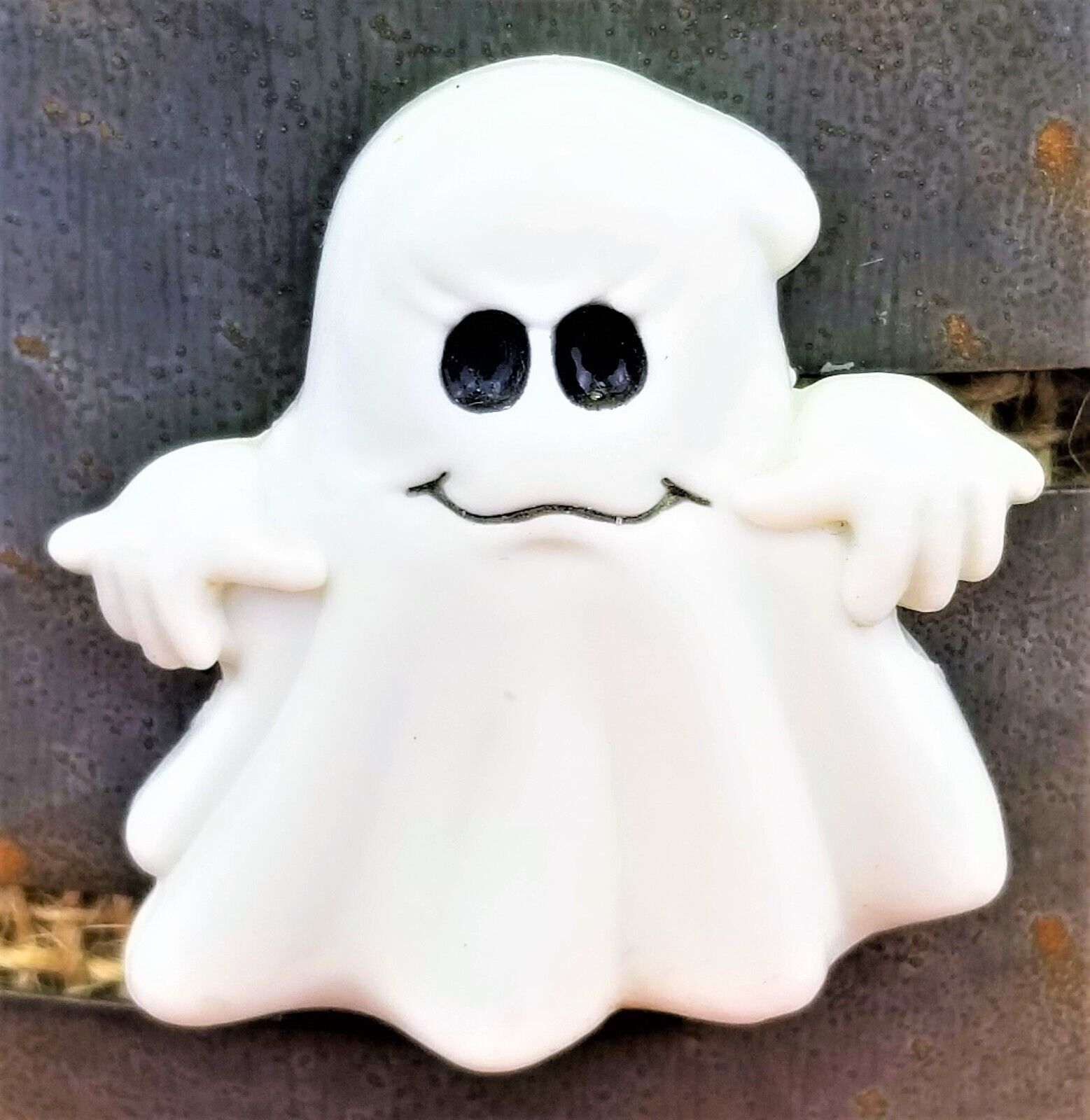 VTG Freelance Halloween White Angry Scary Ghost Refrigerator Fridge Memo Magnet