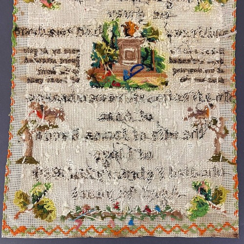 Antique Remembrance Needlework Sympathy Sampler 1854 Anne Bacon wife of James - Picture 14 of 21