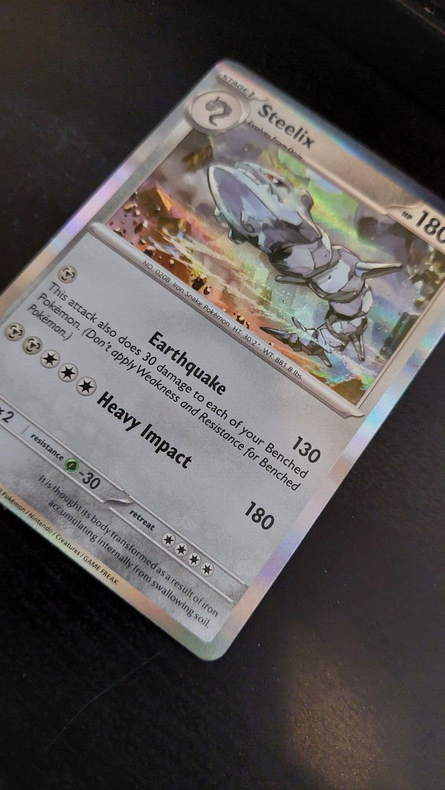 Steelix 125/182 Holographic Pokemon card
