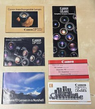 Original Canon FD Interchangeable Lenses Brochure Catalog Instructions Bundle