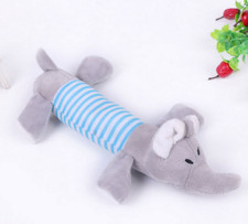 1 Stoffelefant quietschendes Hundespielzeug 23cm lang BLAU zum Jagen und Toben