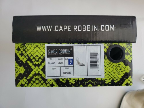 NEW Cape Robbin Sandal Glassy Silver Slingback Heel Pointed Toe  Party Cocktail  - Afbeelding 7 van 7