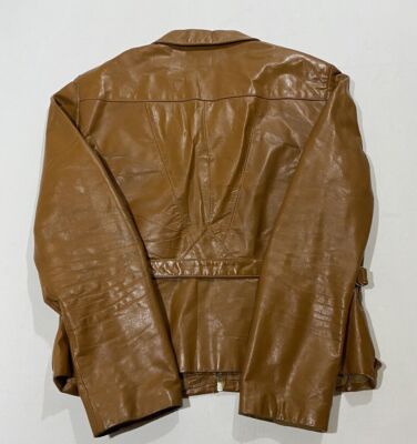 VINTAGE Chess King Brown Zip Up Leather Jacket Mens 44 AG4 | eBay