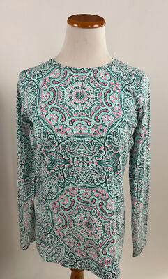 COOLIBAR green medallion print long sleeve UPF 50'' Shirt XS