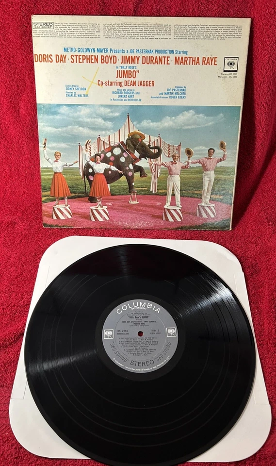 Billy Rose's Jumbo 1962 Soundtrack LP Doris Day Jimmy Durante Ultrasonic cleaned - Image 2 of 3