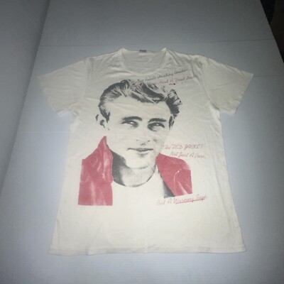 Vintage Single Stitch West Tram T Shirt James Dean Graphic Size 18 Stained As Is