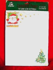 CHRISTMAS HOUSE Santa & Christmas Tree Graphic Computer Paper 42 Sheets -New