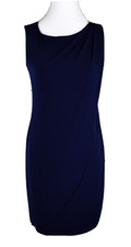 Jessica Simpson Women's Asymmetrical Layered Sheath Dress Sleeveless Navy Size 2