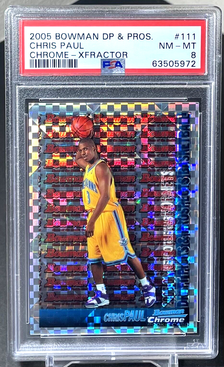 ( /150 ) Chris Paul 2005-06 Bowman Chrome RC #111 X-fractor PSA Rookie Refractor