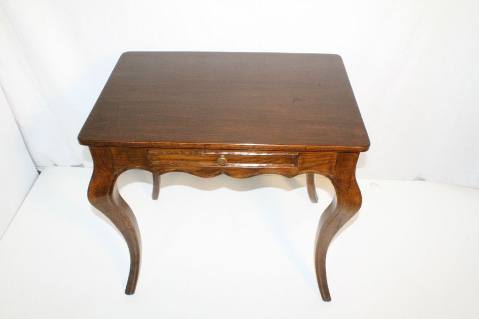 French Provincial Oak Side Table with Frieze Drawer, Circa 1920's eBay