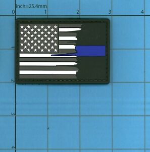 Subdued US flag patch with thin blue line FREE SHIPPING!!